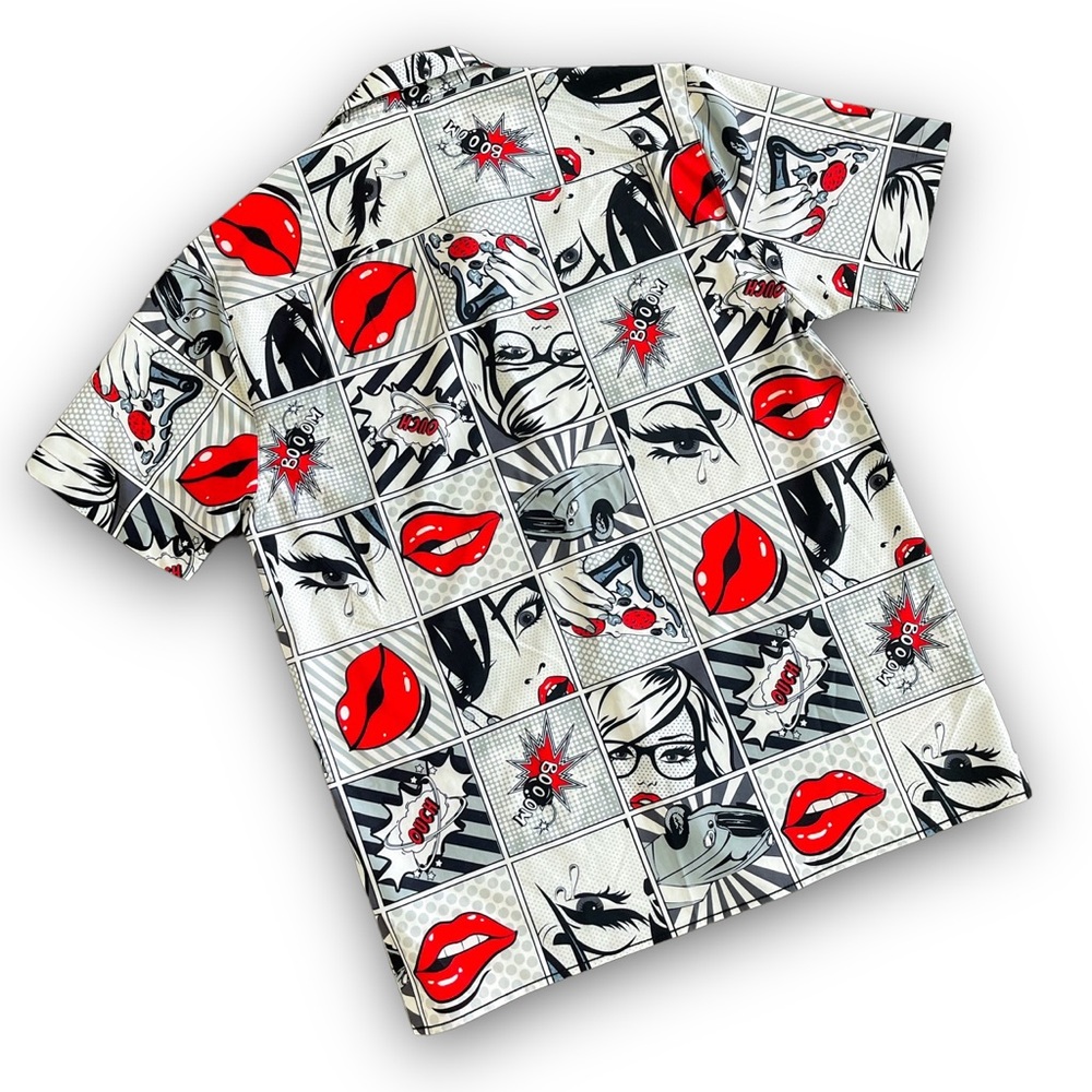 Comic Button Down White Oh Snap Shirt - image 4